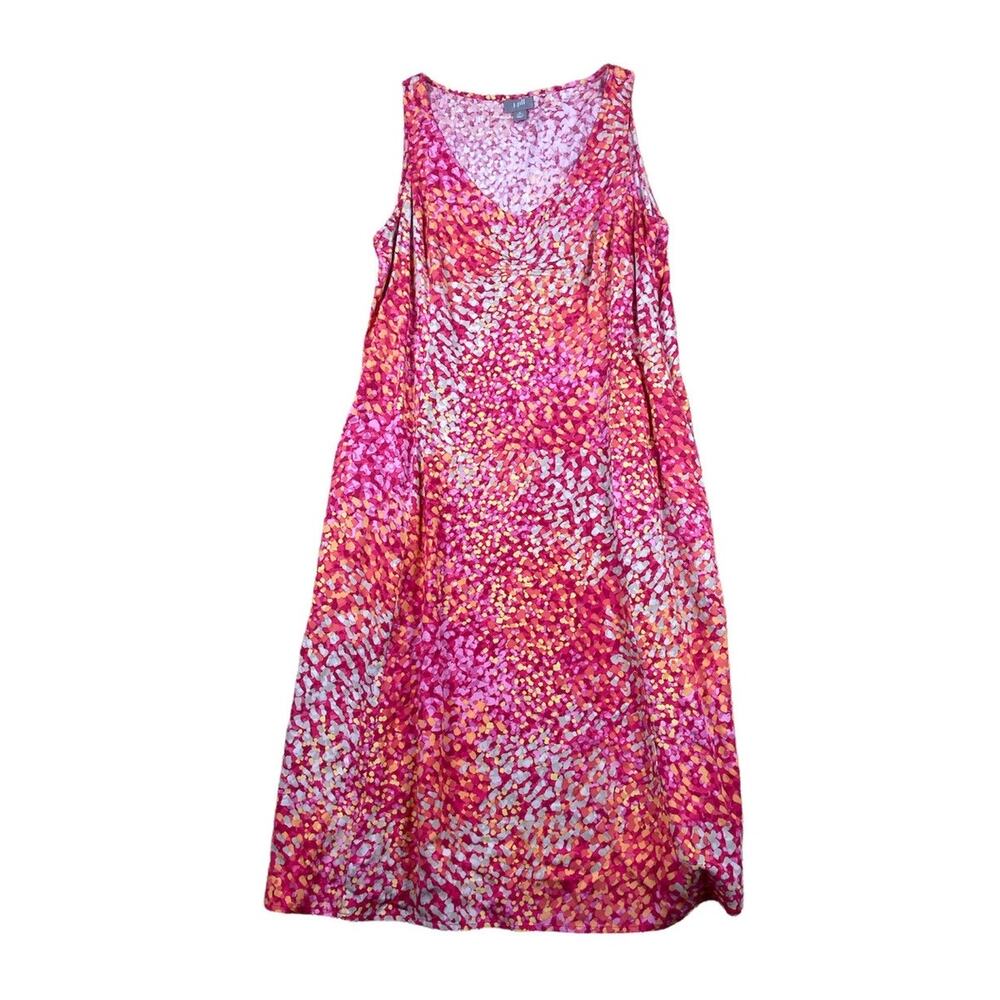 J. Jill Printed Sleeveless Shift Dress Size 4 Pink - Picture 7 of 7